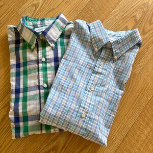 2pk Men's Short Sleeve Button Up Shirts Size Large Saddlebred Plaid Classic Fit